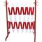 Barrière accordéon de délimitation stationnaire avec pied, rouge/blanc